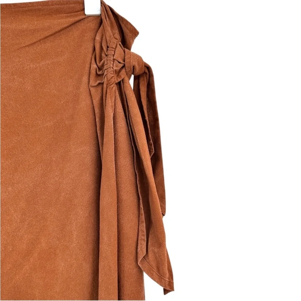 Na Nin raw silk, Tan Maxi Wrap Skirt - Picture 5 of 12
